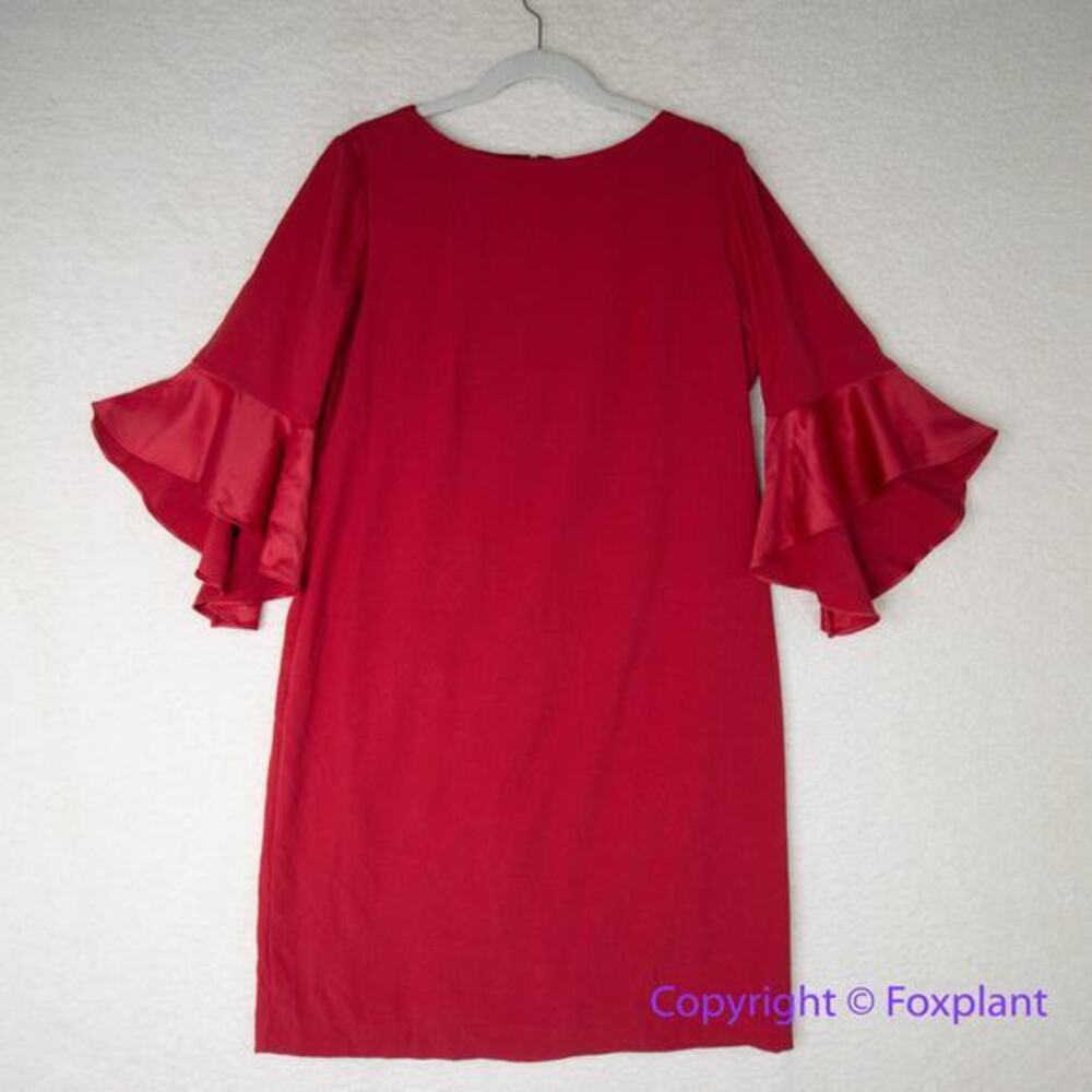 New!‎ Chico's red flare bell sleeve sheath dress, size L, Chico's size 2